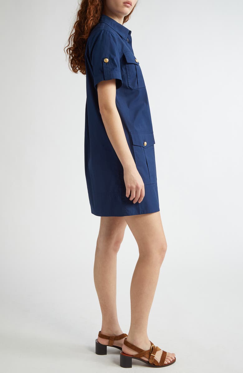 Veronica Beard Lucca Stretch Cotton Minidress, Alternate, color, Navy