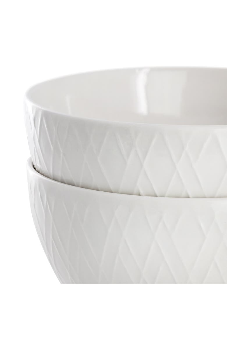 2 Piece Fine Ceramic 6in Cereal Bowl Set in White, Alternate, color, White