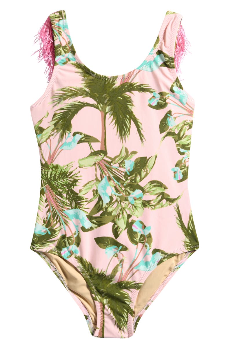 Shade Critters Kids' Fringe Print One-Piece Swimsuit, Main, color, Pink