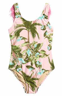 Kids' Fringe Print One-Piece Swimsuit