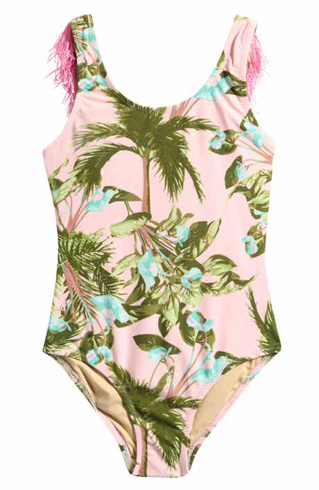 Kids' Fringe Print One-Piece Swimsuit