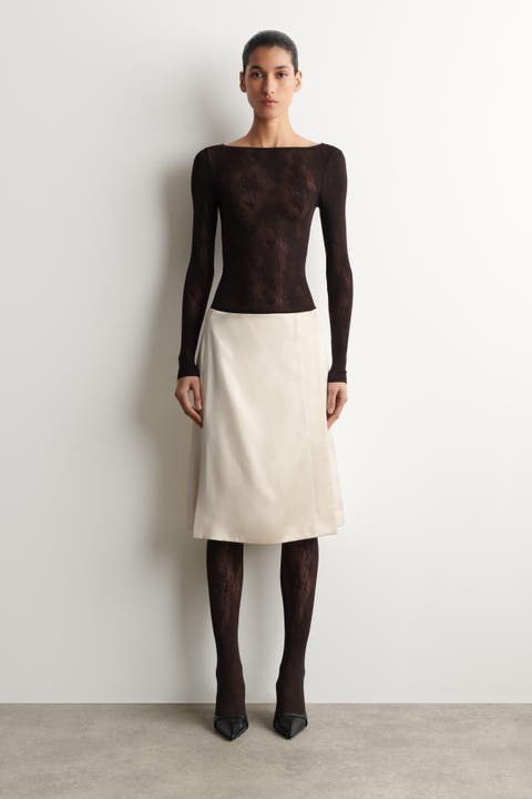 Floral-Jacquard Lace Tights