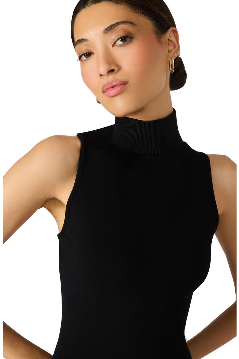 Breslin Turtleneck Sleeveless Sweater Minidress, Alternate, color, BLACK