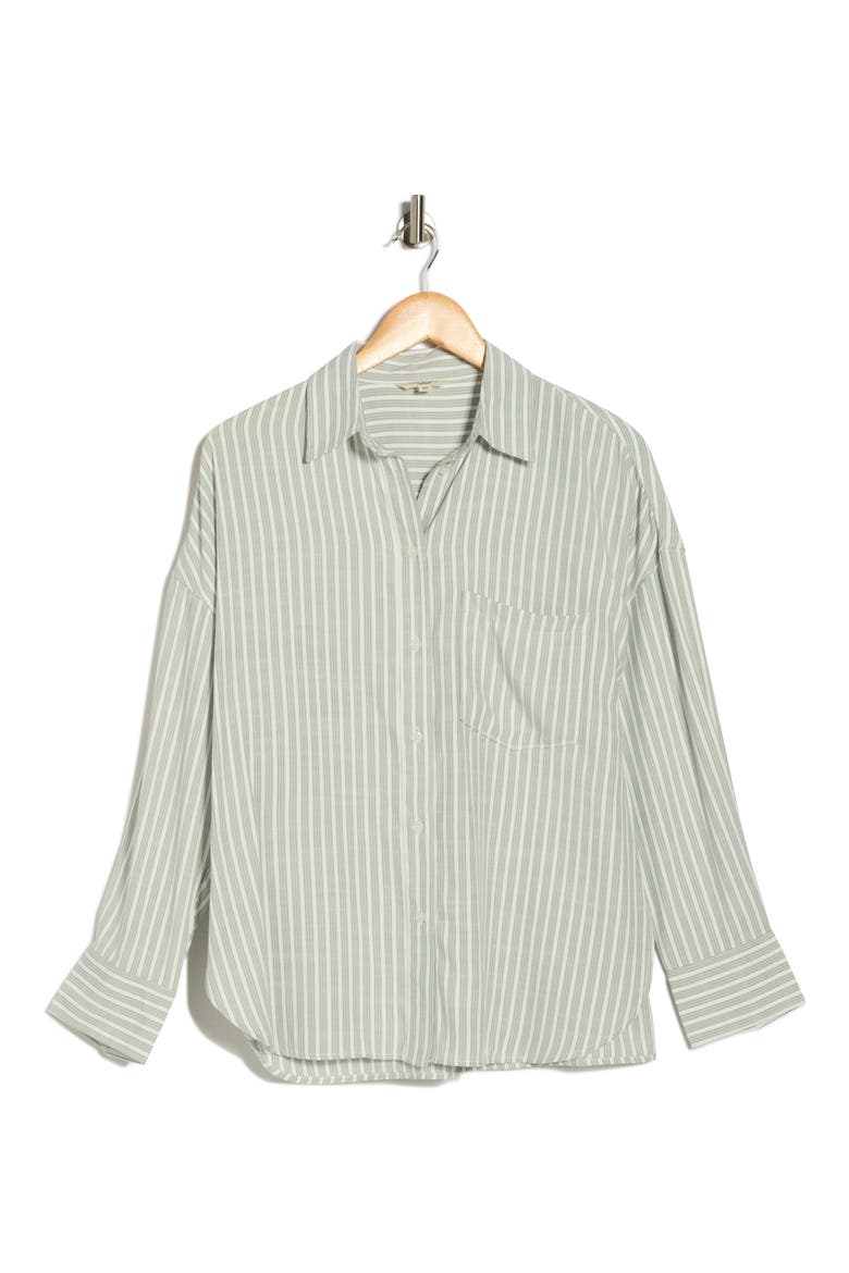 Oversize Stripe Button-Up Shirt, Alternate, color, SEAMIST TRI TIP STRIPE