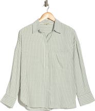 MAX STUDIO Oversize Stripe Button-Up Shirt