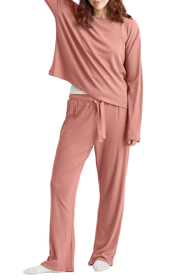 Luxe Rib Pajama Pants, Alternate, color, SOFT CINNAMON