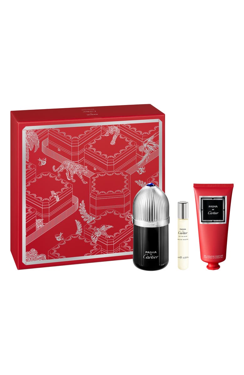 Cartier Pasha de Cartier Édition Noire Eau de Toilette 3-Piece Gift Set $143 Value, Main, color,