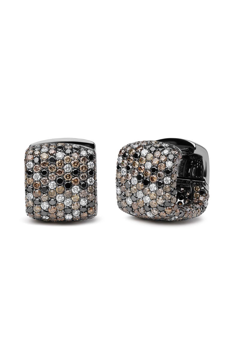 Haus of Brilliance 18K White Gold 12 5/8 Cttw Multi Color Diamond Huggie Earrings, Alternate, color, White