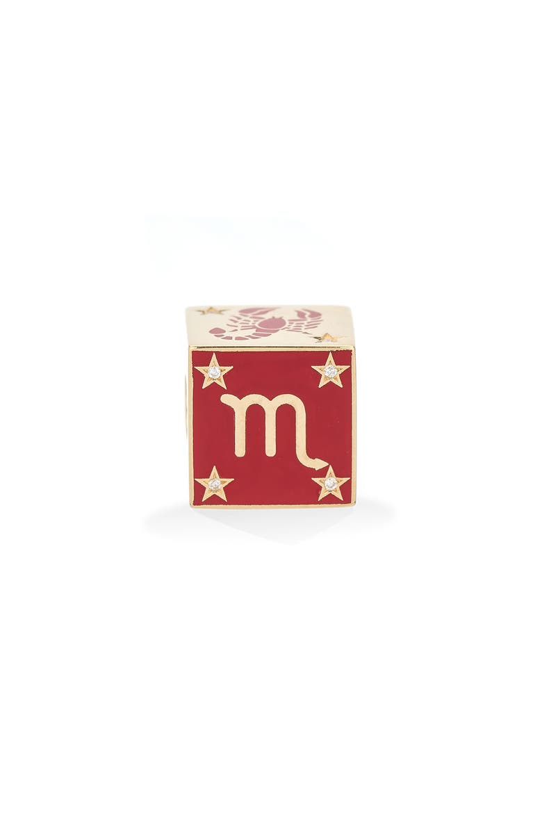 Zodiac Diamond Bead Charm, Alternate, color, YELLOW GOLD SCORPIO