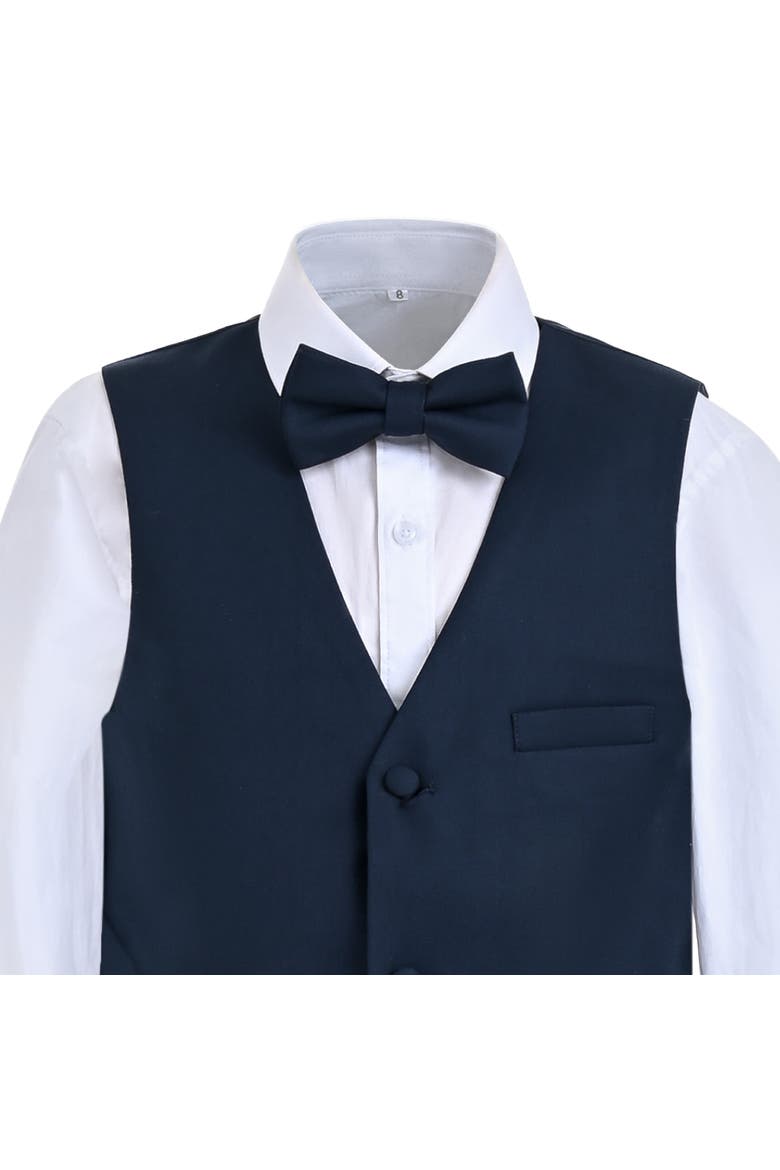 Serge Formal Vest & Bow Tie Suit, Alternate, color, Navy