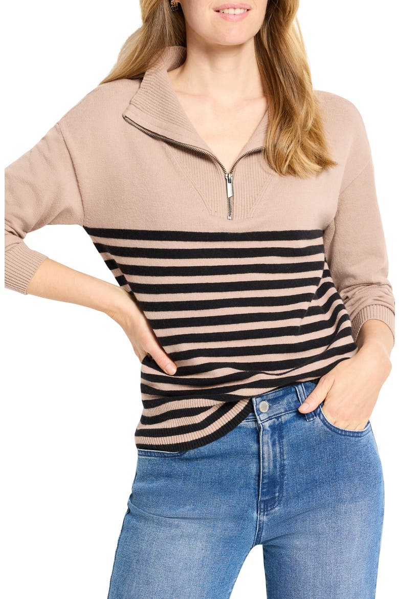Quarter Zip Sweater, Main, color, NEUTRAL MULTI