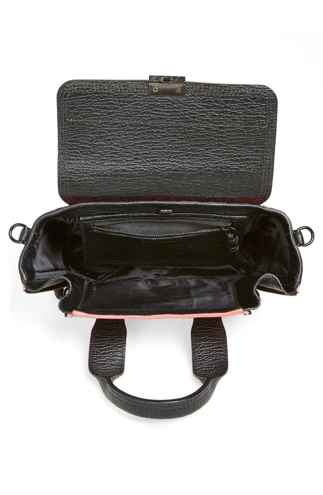 'Pashli Mini' Leather & Genuine Snakeskin Satchel, Alternate, color, HOT PINK/ BLACK