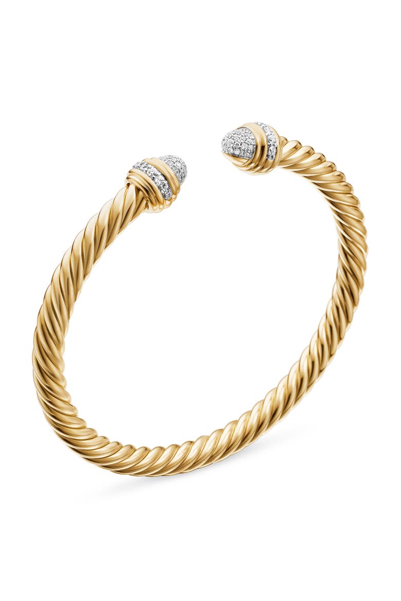 Cable Cuff Bracelet with Diamonds, Alternate, color, GOLD/ DIAMOND