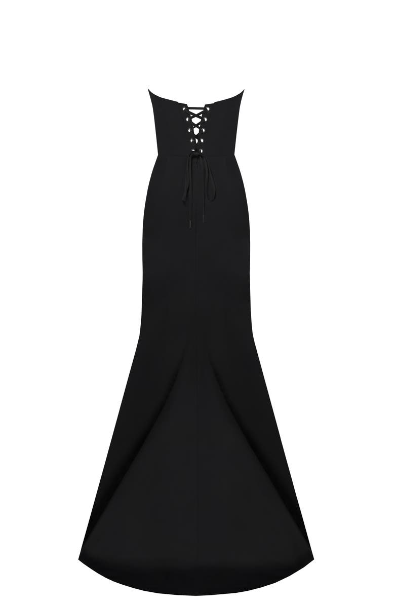 Milla Black Elegant Strapless Trumpet Evening Gown, Alternate, color,