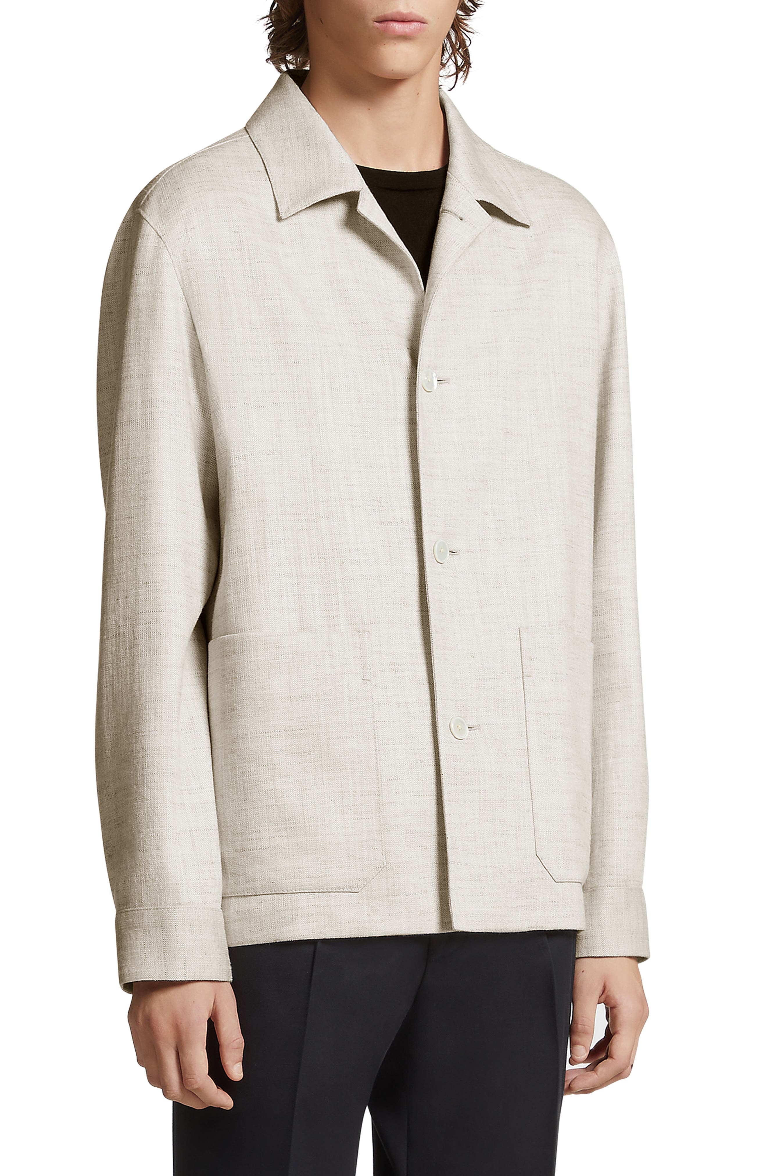 Silk & Linen Blend Chore Jacket