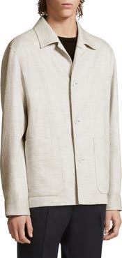 ZEGNA Silk & Linen Blend Chore Jacket