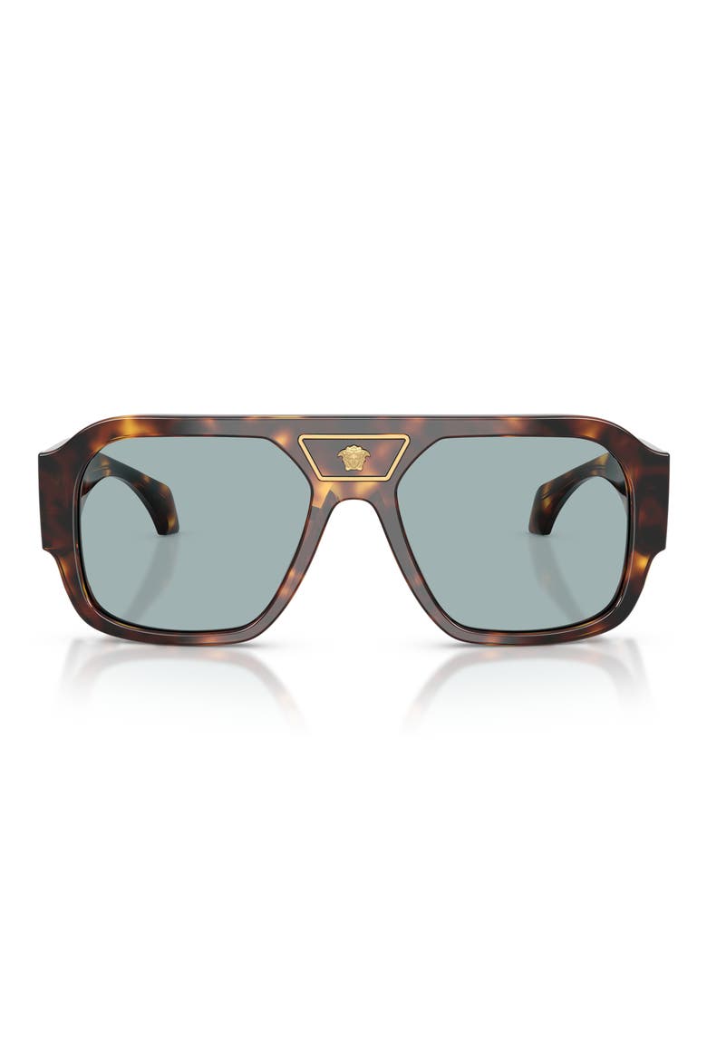 56mm Square Sunglasses, Main, color, HAVANA / BLUE
