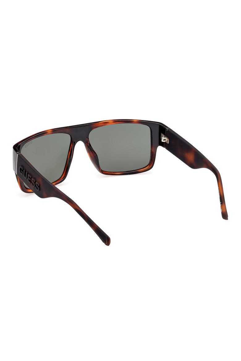Rectangular Sunglasses, Alternate, color, DARK HAVANA / GREEN