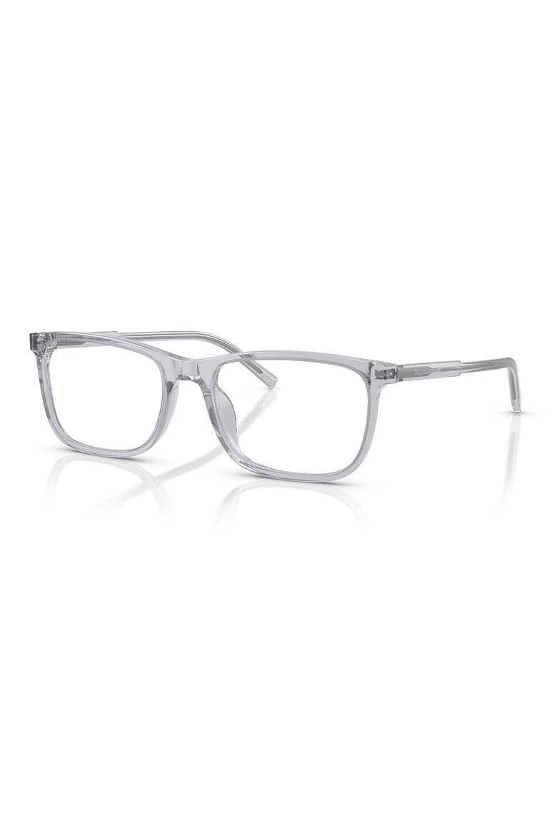 53mm Rectangular Optical Glasses, Alternate, color, TRANSPARENT GREY / DEMO LENS