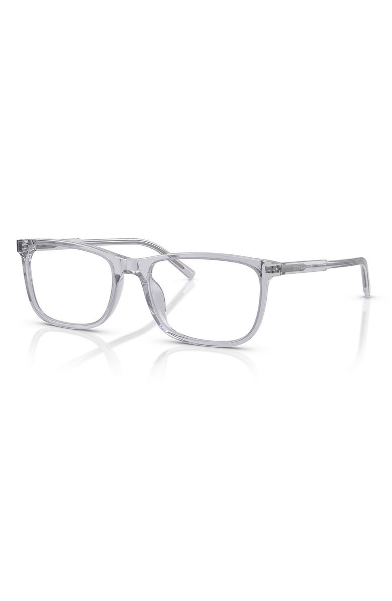 Dolce&Gabbana 53mm Rectangular Optical Glasses, Alternate, color, Transparent Grey / Demo Lens