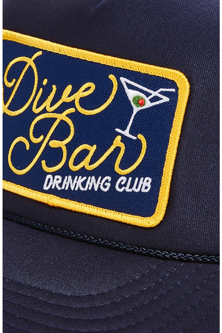 Dive Bar Drinking Club Trucker Hat, Alternate, color, NAVY