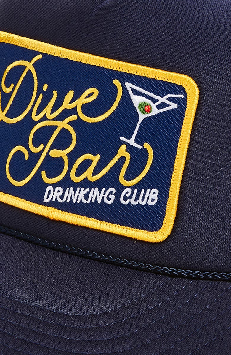 Local Beach Dive Bar Drinking Club Trucker Hat, Alternate, color, Navy