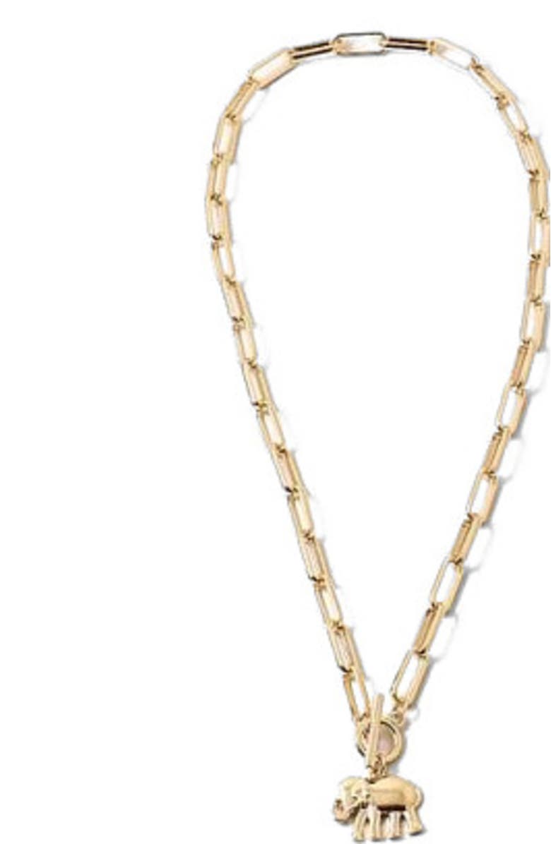 Erin McDermott Jewelry Lucky Elephant Toggle Necklace, Main, color, 