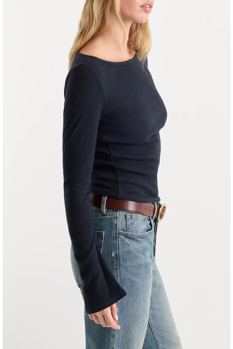 Variegated Rib Long Sleeve T-Shirt, Alternate, color, NEW NAVY