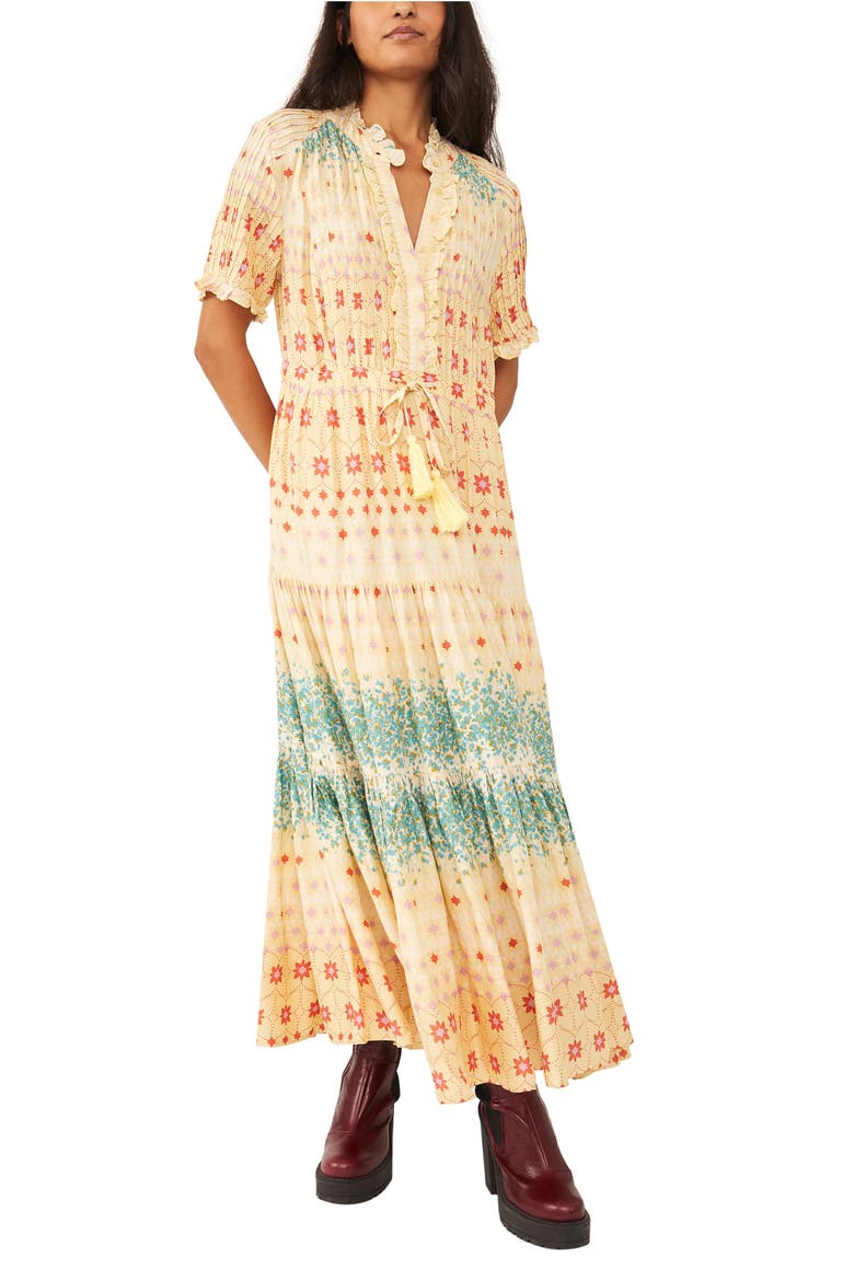 Rare Feeling Pleated Maxi Dress, Alternate, color, CLOUD COMBO