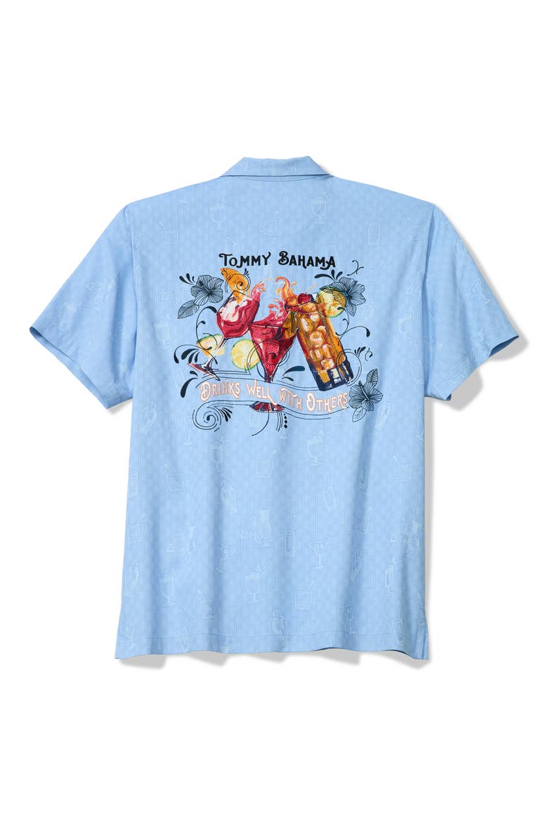 Drinks Well with Others Embroidered Silk Camp Shirt, Alternate, color, CANYON SKY