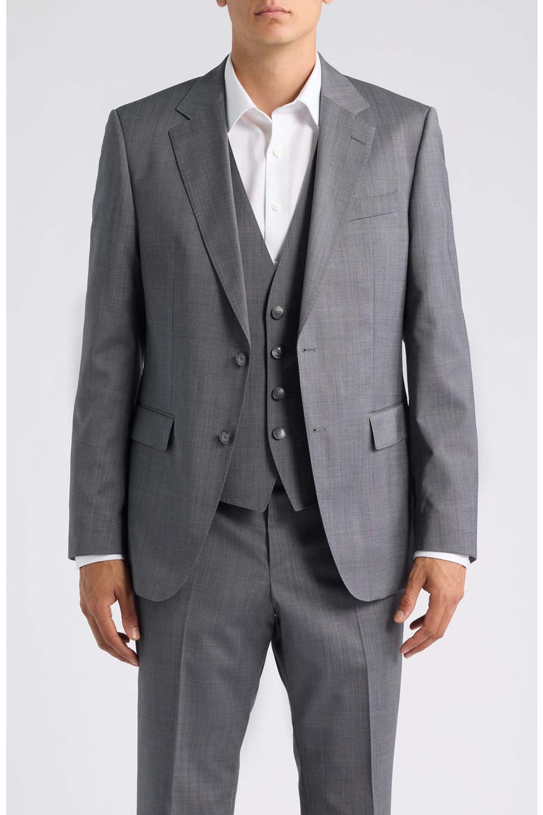 Huge Three-Piece Virgin Wool Suit, Alternate, color, OPEN GREY
