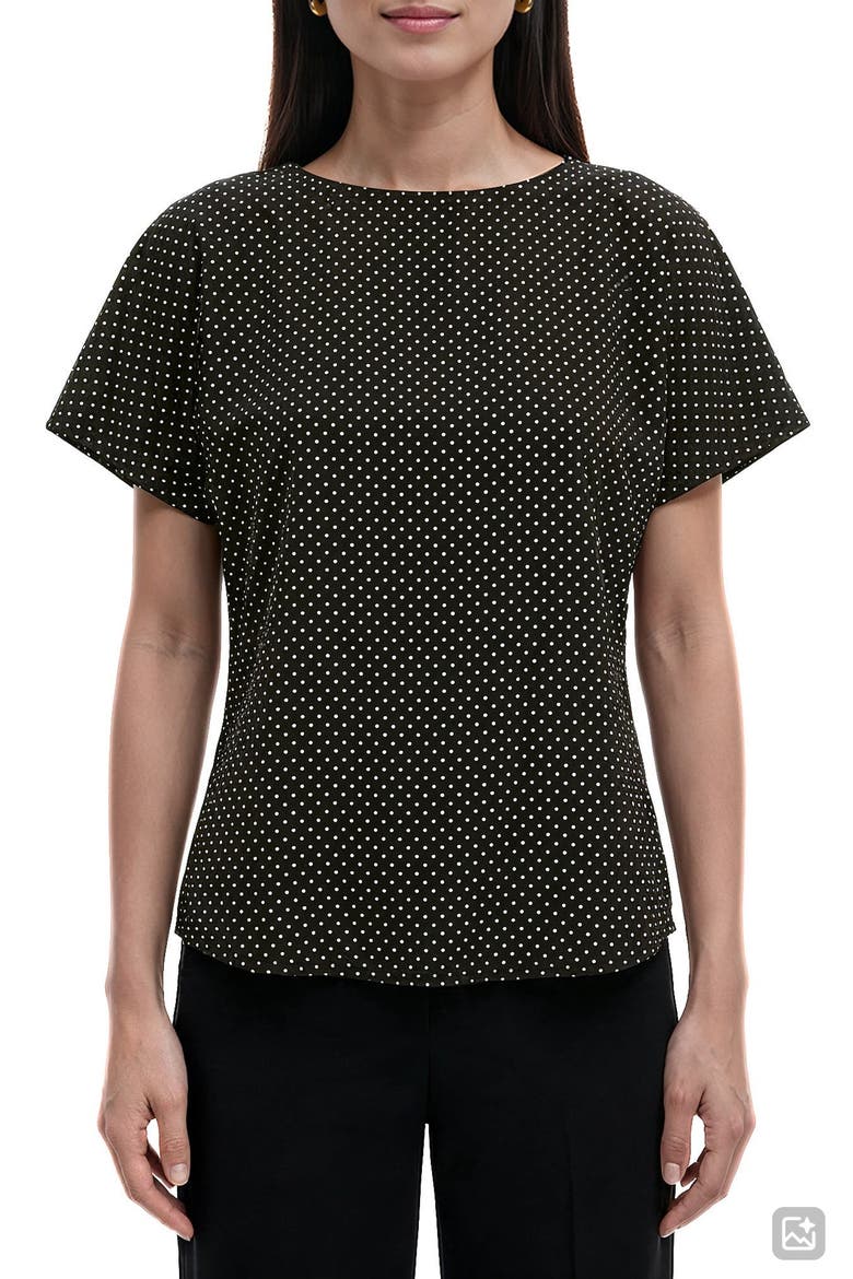 Polka Dot Short Sleeve Top, Main, color, ANNE BLACK / ANNE WHITE
