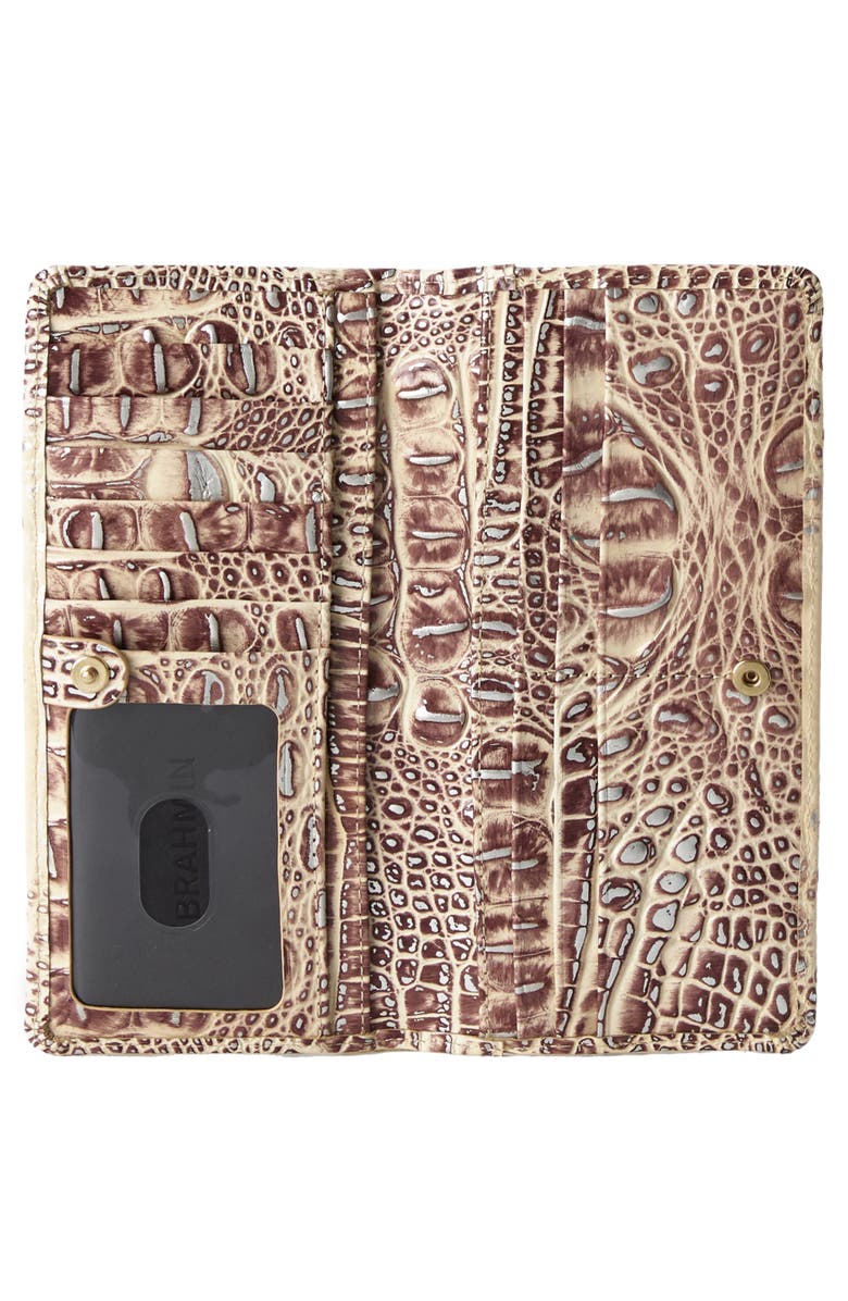 Brahmin Adelle Croc Embossed Leather Wallet, Alternate, color, Ginger