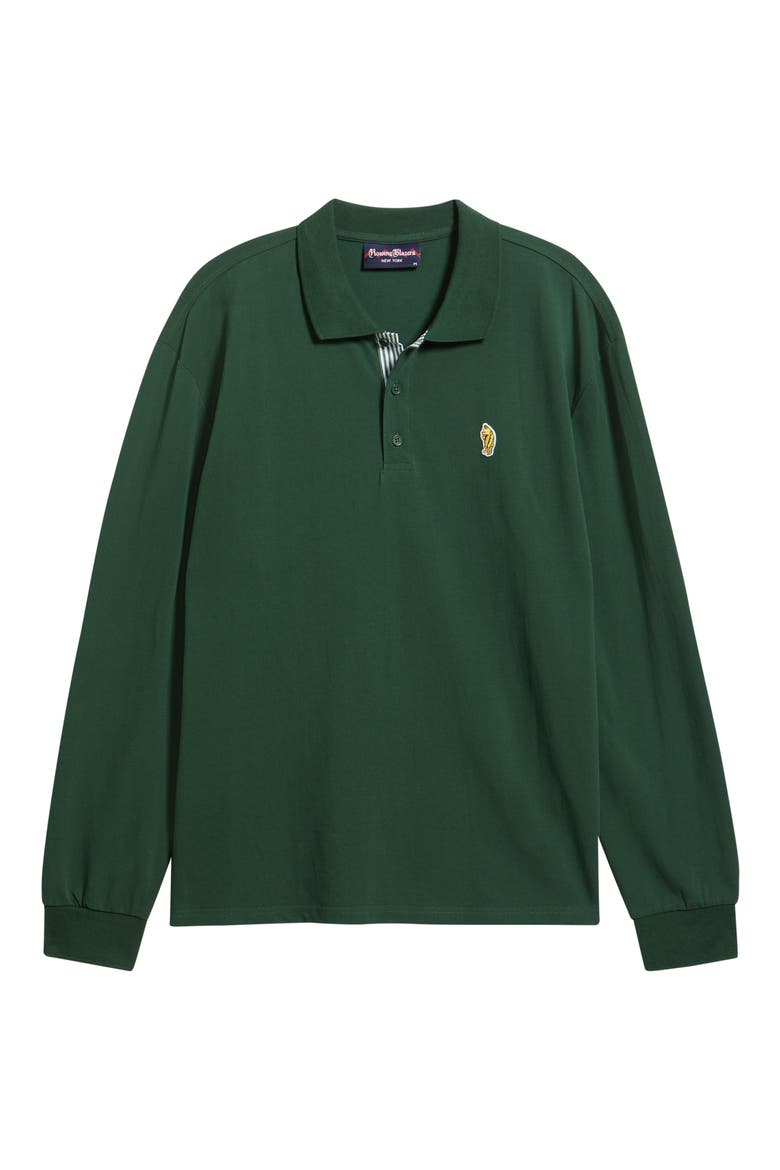 Pooh Hudson Long Sleeve Cotton Piqué Polo, Main, color, GREEN