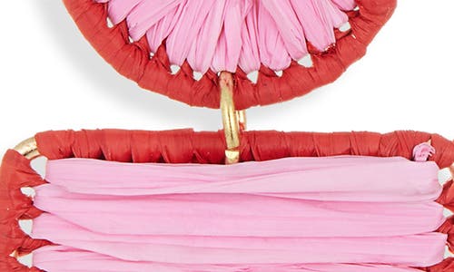 Panacea Raffia Linear Drop Earrings In Pink