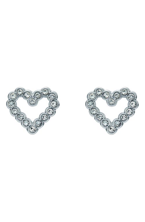 Ted Baker Amorina Crystal Halo Heart Stud Earrings In Silver Tone/clear Crystal