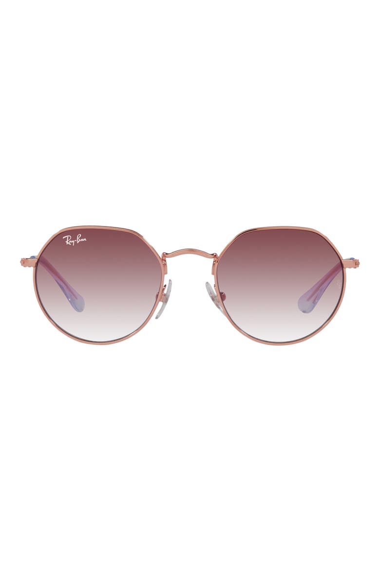 Kids' Jack 47mm Gradient Irregular Sunglasses, Main, color, ROSE GOLD