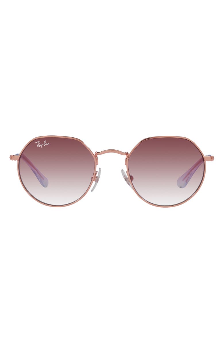 Ray-Ban Kids' Jack 47mm Gradient Irregular Sunglasses, Main, color, Rose Gold