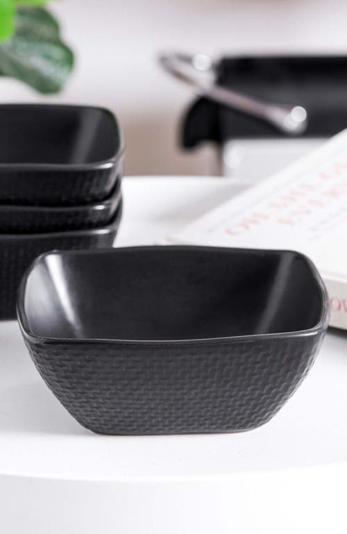 Stone Lain Olivia Stoneware 4-piece Bowl Set In Black