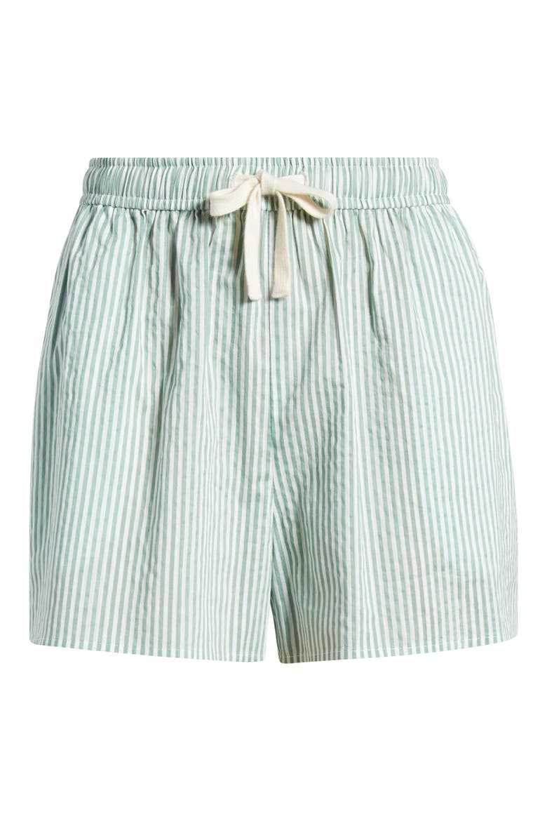 Stripe Cotton Drawstring Shorts, Alternate, color, GREEN STRIPE