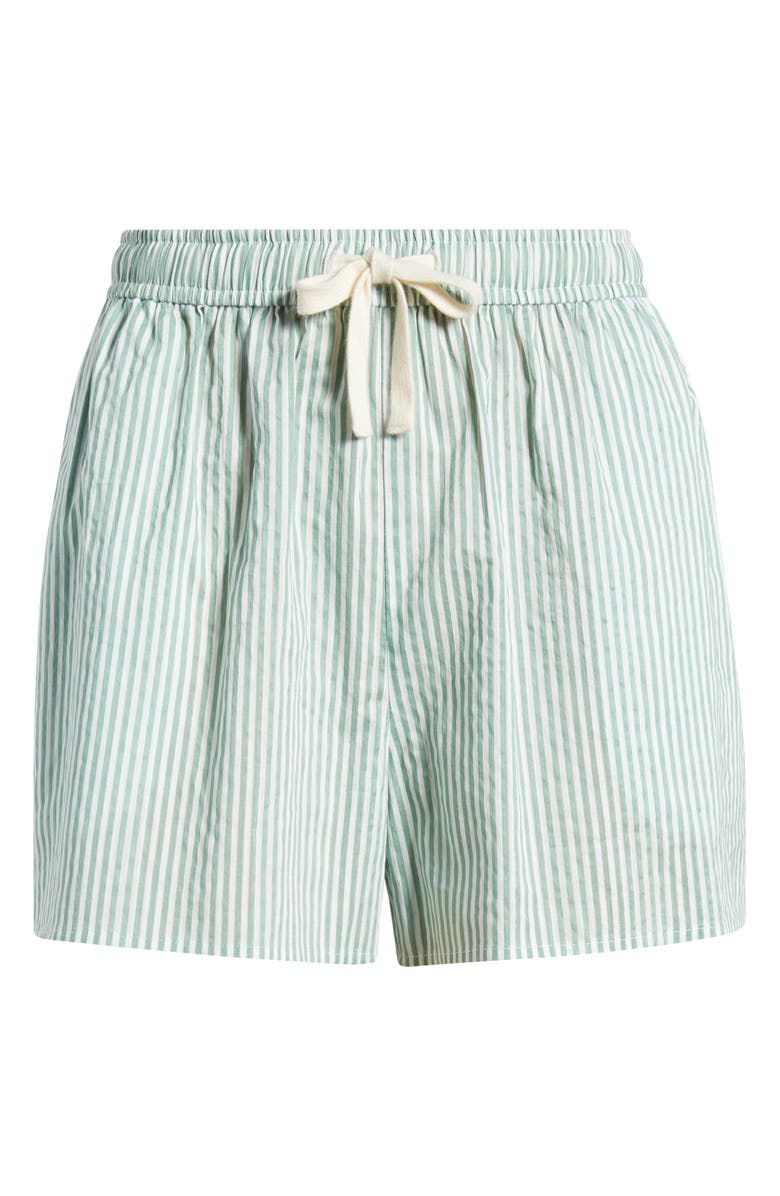 Bernardo Stripe Cotton Drawstring Shorts, Alternate, color, Green/ Bright White
