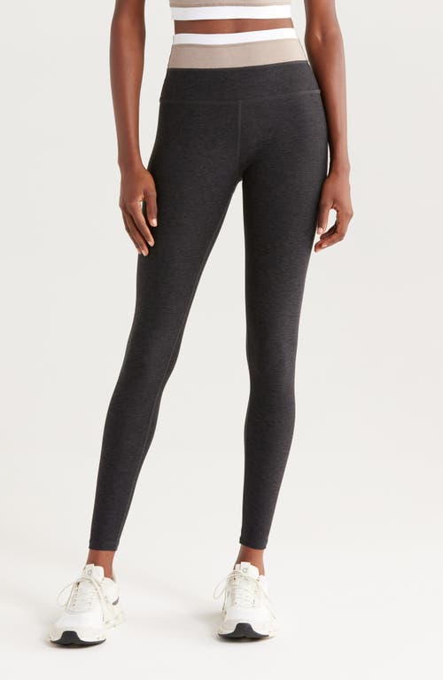 Beyond Yoga Space Dye Horizon Colorblock Ankle Leggings In Gray