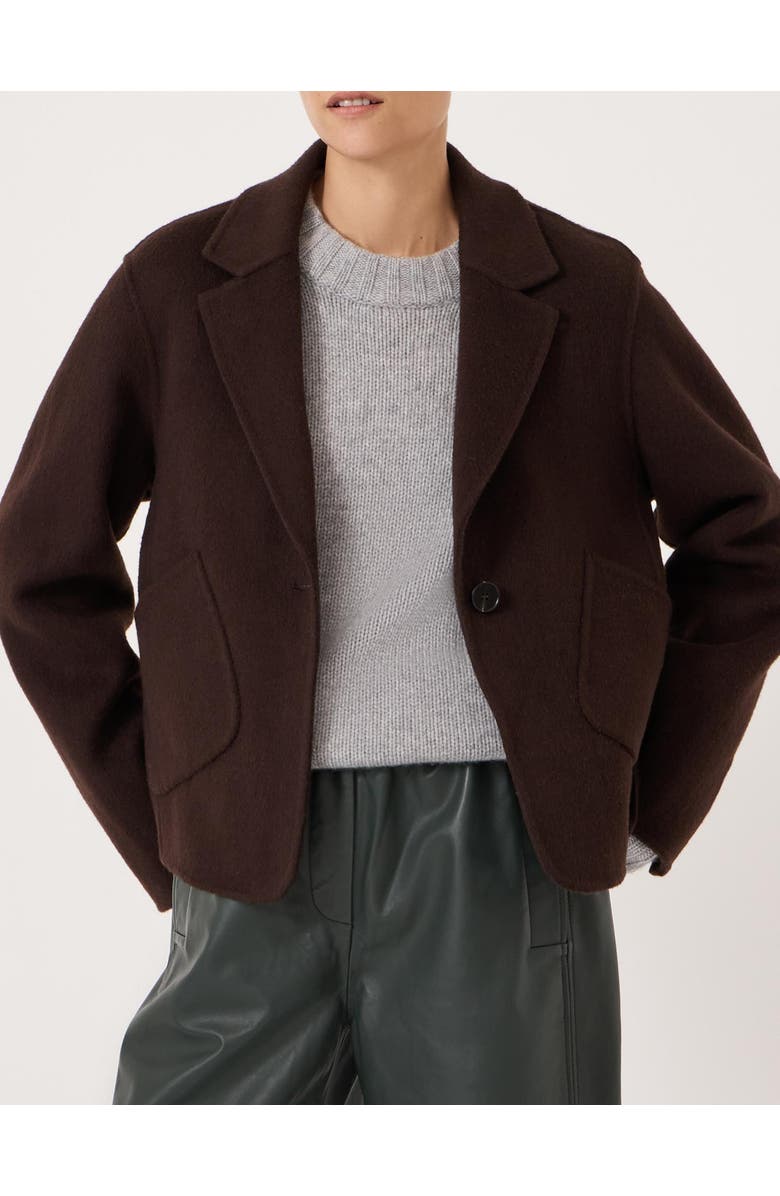 Hush Mina Pure Wool Double Faced Blazer, Alternate, color, Chocolate Brown