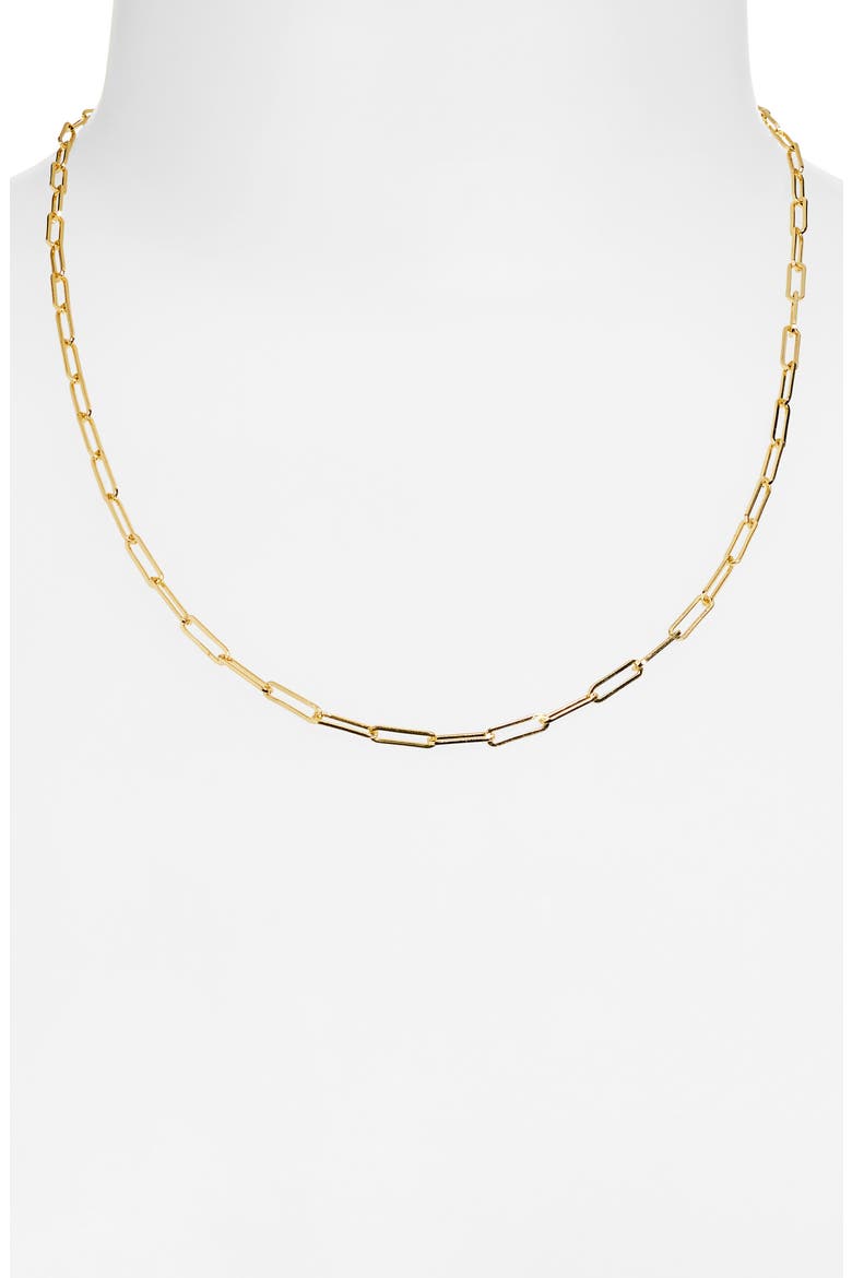 Courtney Paper Clip Chain Necklace, Alternate, color, GOLD