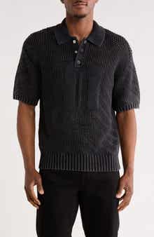 PURPLE BRAND Knit Polo Sweater