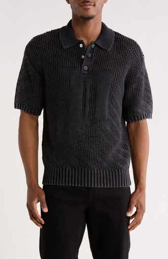 PURPLE BRAND Knit Polo Sweater