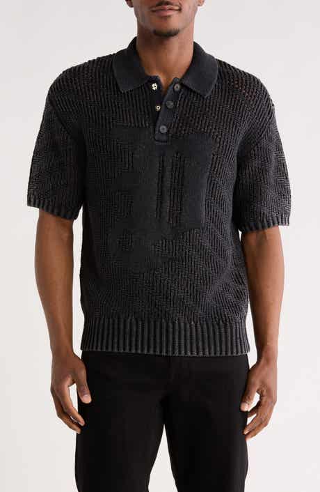 PURPLE BRAND Knit Polo Sweater