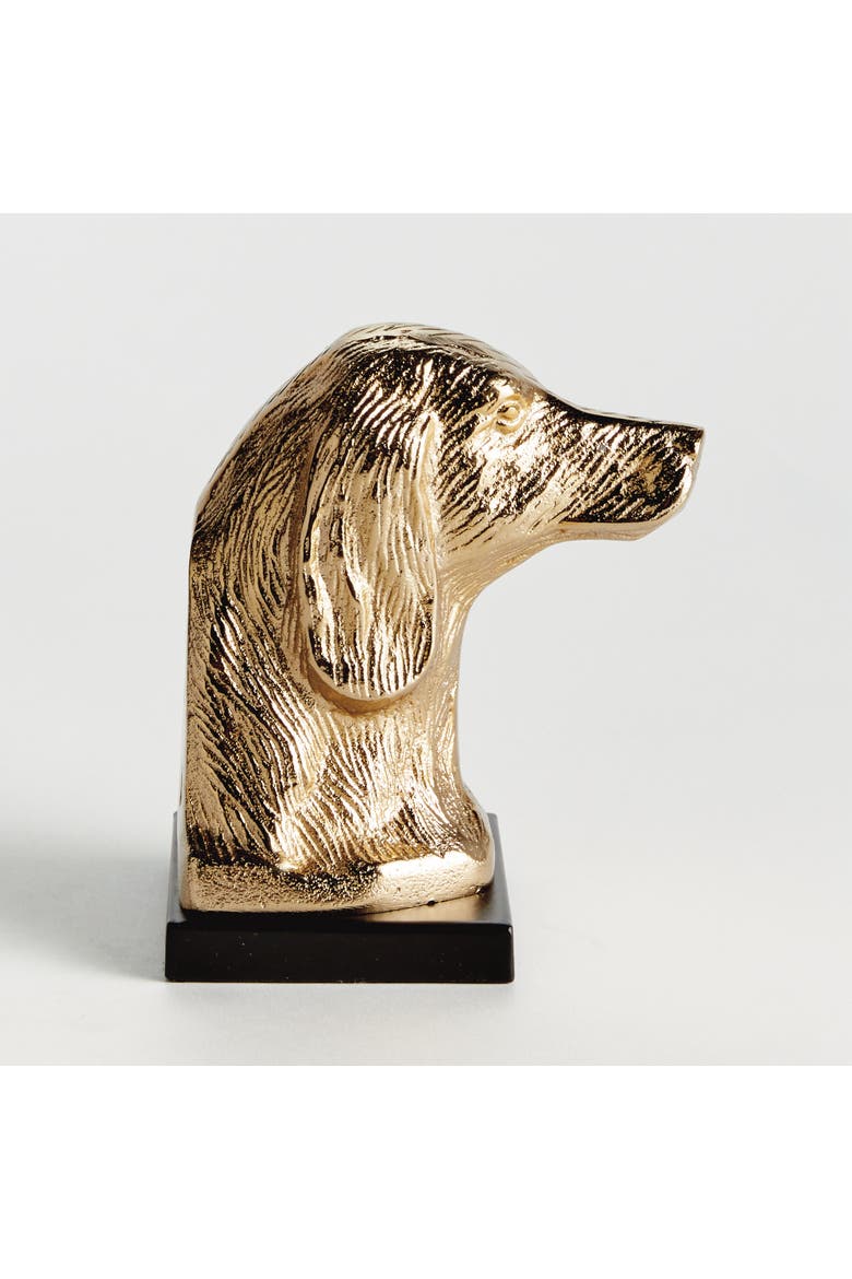 Distinguished Dog Bust Sculpture - Handcrafted, Alternate, color, Gold