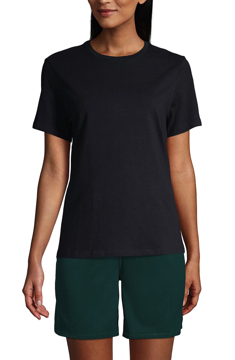 Lands' End School Uniform  Short Sleeve Feminine Fit Essential T-shirt, Main, color, Black