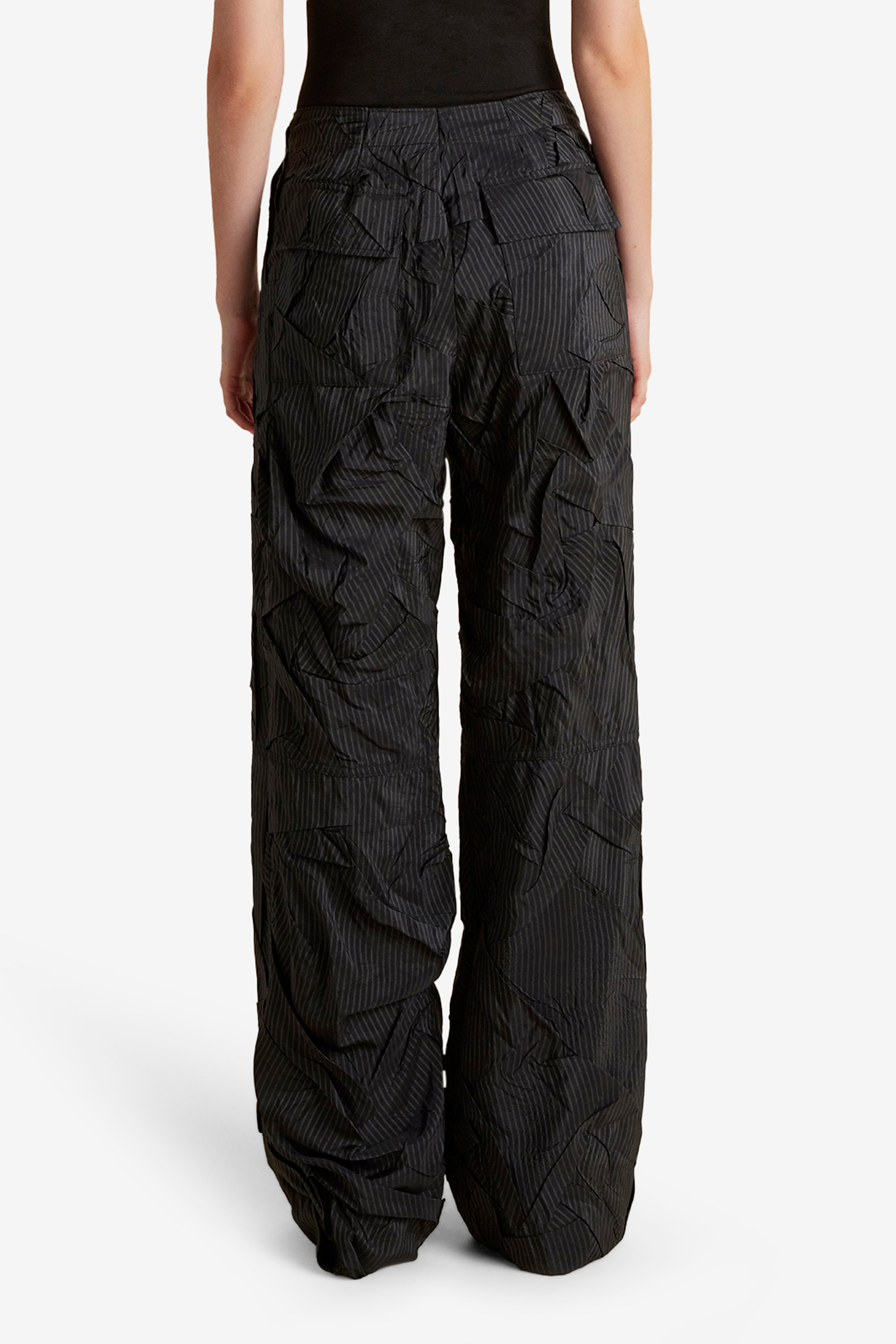 Crushed Pinstripe Parachute Trouser - image 2